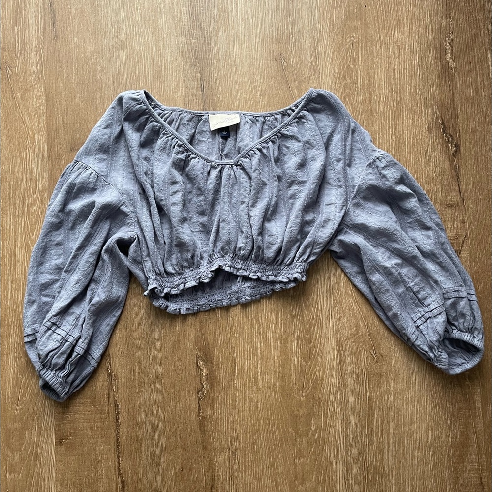 Cropped Peasant Top